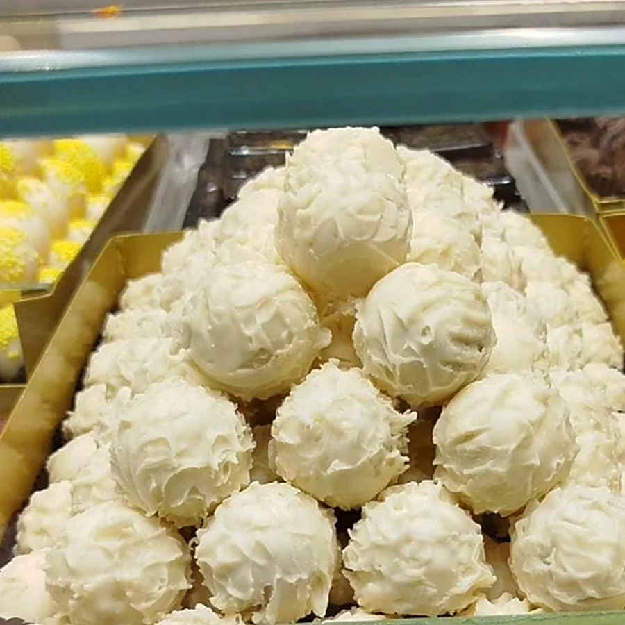 White truffles in coconut flakes